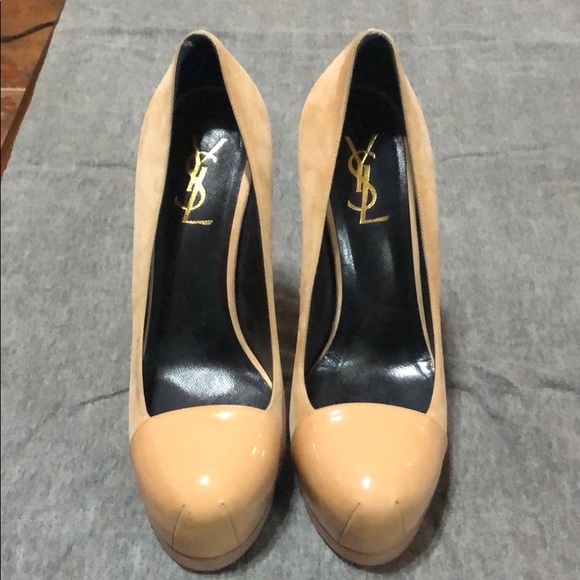 Yves Saint Laurent Suede Patent Toe Platforms - Picture 2 of 6